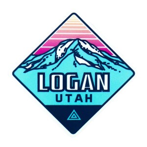 Logan Utah Mountainscape Sticker Small